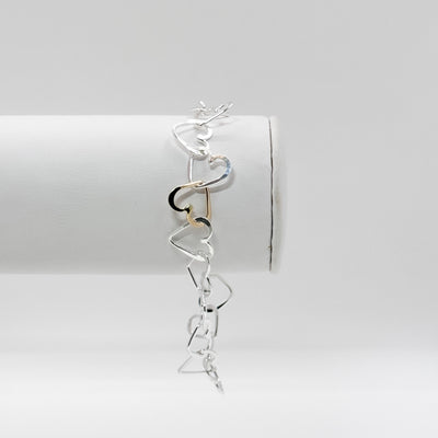 Mini Heart bracelet with hidden gold heart