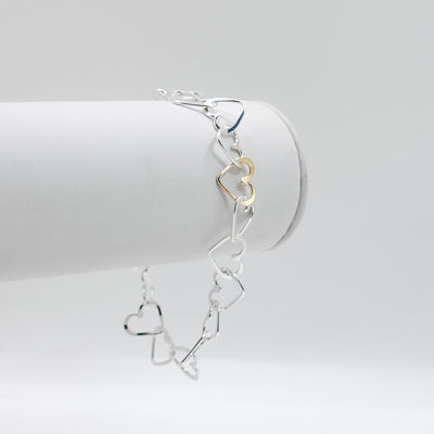 Mini Heart bracelet with hidden gold heart