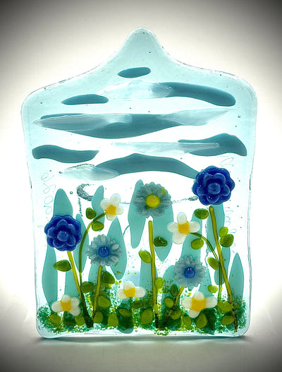 Blue Flower Candle Holder