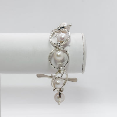 Not Naught Circle Bracelet with White Pearls