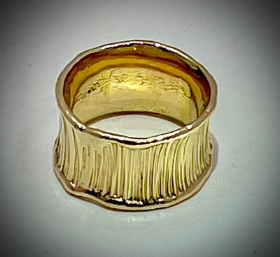 14k Deckled Boiler Chip Ring