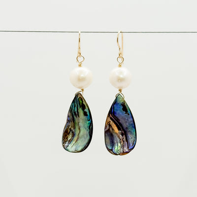 Abalone earrings with pearl