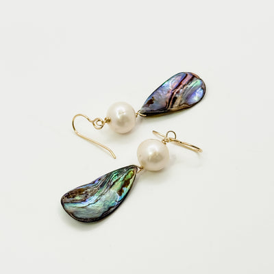 Abalone earrings with pearl