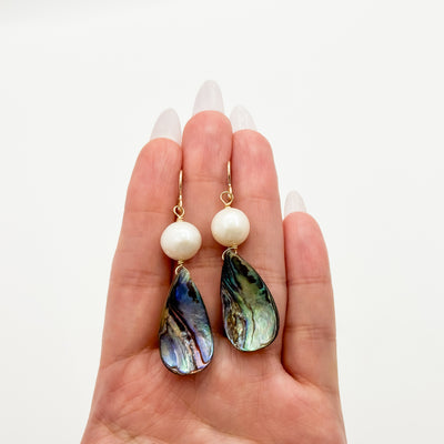 Abalone earrings with pearl