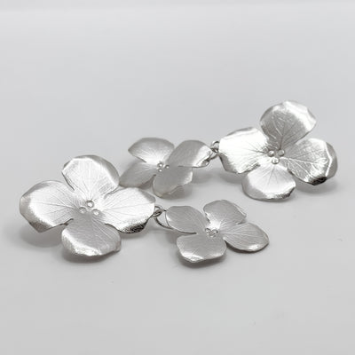 Double flower detachable earrings