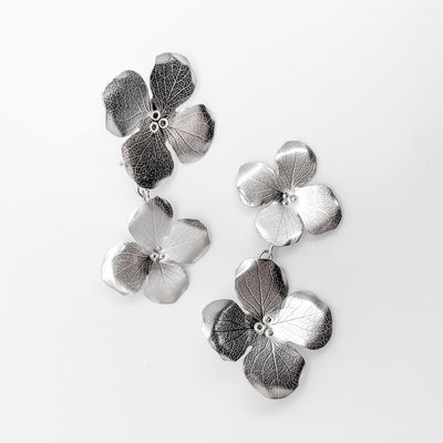 Double flower detachable earrings