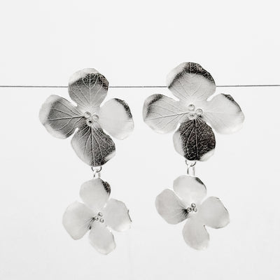 Double flower detachable earrings