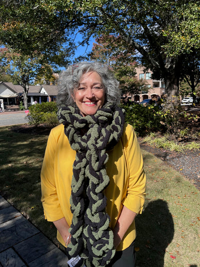 Black and Green Chunky Scarf