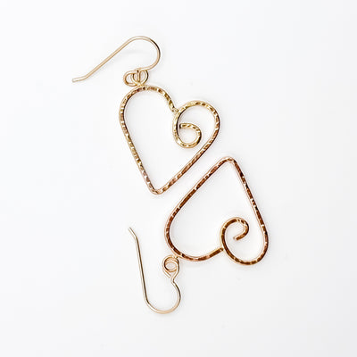 Curly Jane heart earrings