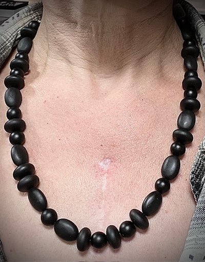 Sandblasted Black Onyx Necklace