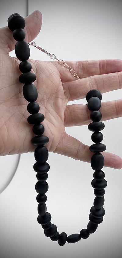 Sandblasted Black Onyx Necklace