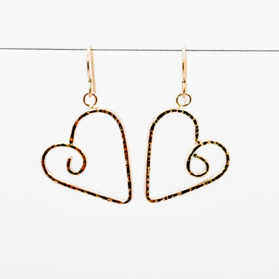 Gold Filled Curly Jane heart earrings