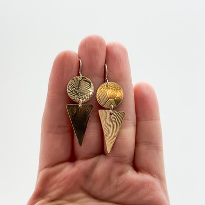 Disc Triangle earrings