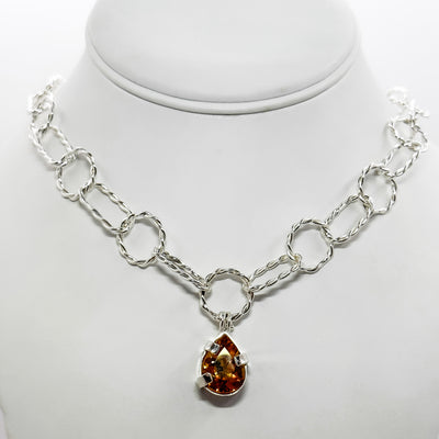 Pear shaped faceted citrine necklace