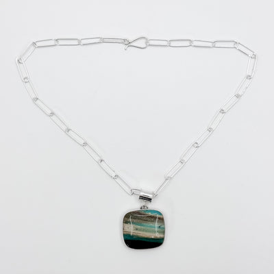 Opalized wood necklace
