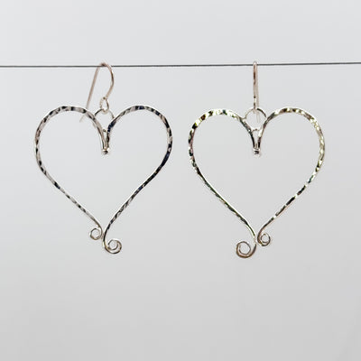 Small Curly Heart Earrings