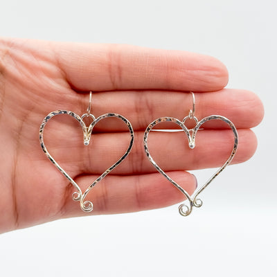 Small Curly Heart Earrings
