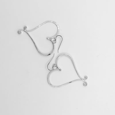 Large Curly Heart Earrings