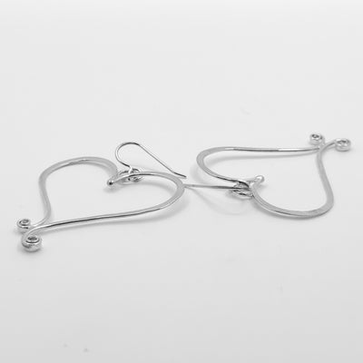 Large Curly Heart Earrings