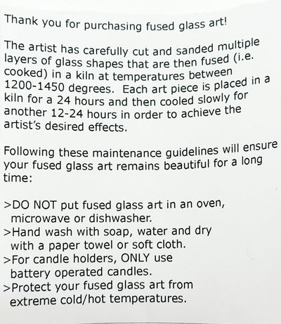 Fused glass Xmas tree dark green with yellow balls