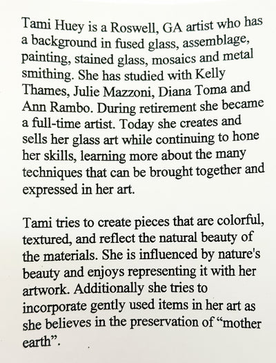 Fused glass Xmas tree dark green with yellow balls