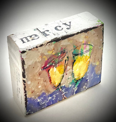 Champagne Painted Block