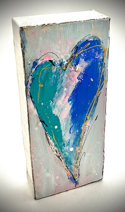 Tall Heart Painted Block