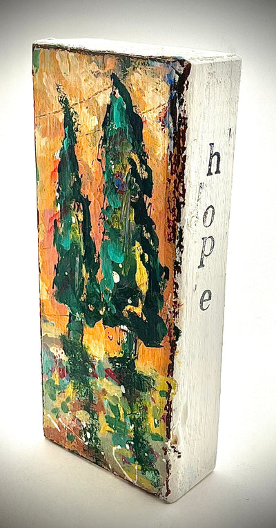 Tuscan Tree Painted Block