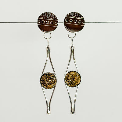 Split ears with gold druzy