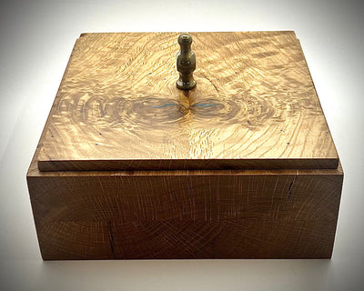 White Oak Box with Antique Faucet Handle