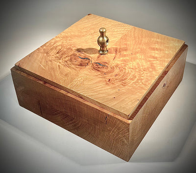White Oak Box with Antique Faucet Handle