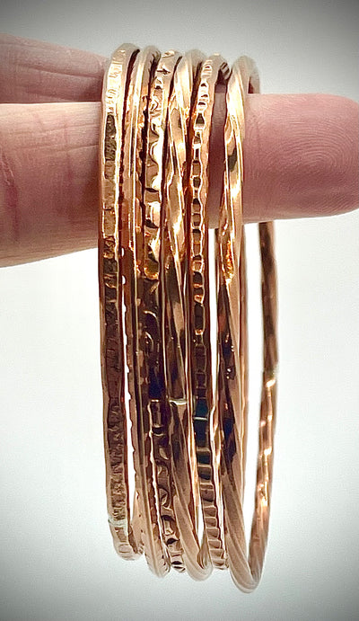 Bronze Hammered Bangles