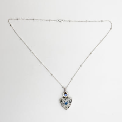 Azurite in granite with blue topaz necklace