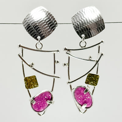 Waltz Druzy Cobalto calcite earrings