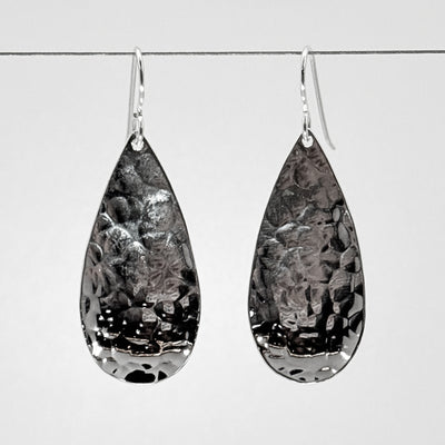 Ball Peined Cupped Teardrop earrings