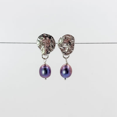 Smash Top earrings with peacock baroque pearls