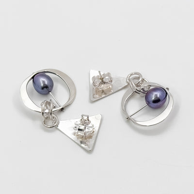 Original Naught Earrings with peacock pearl