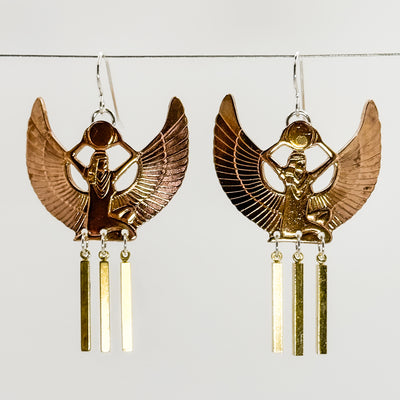 Egyptian Winged Isis earrings