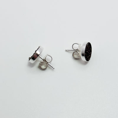 Round 10mm dark gold druzy studs