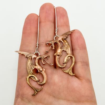 Dragon pendants earrings