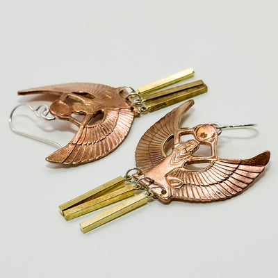 Egyptian Winged Isis earrings