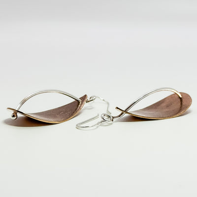 Longitude Leaf Earrings with copper