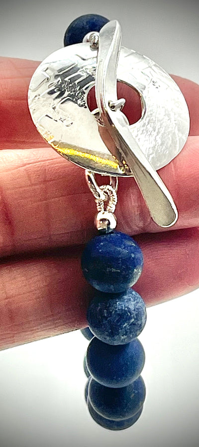 Sandblasted Lapis Bracelet