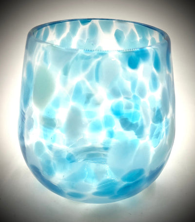 Stemless Wine Glass in Aqua