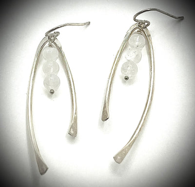 Wishbone Earrings with Gemstones