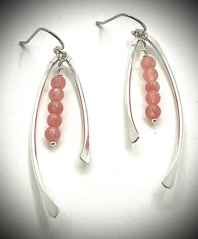 Wishbone Earrings with Gemstones