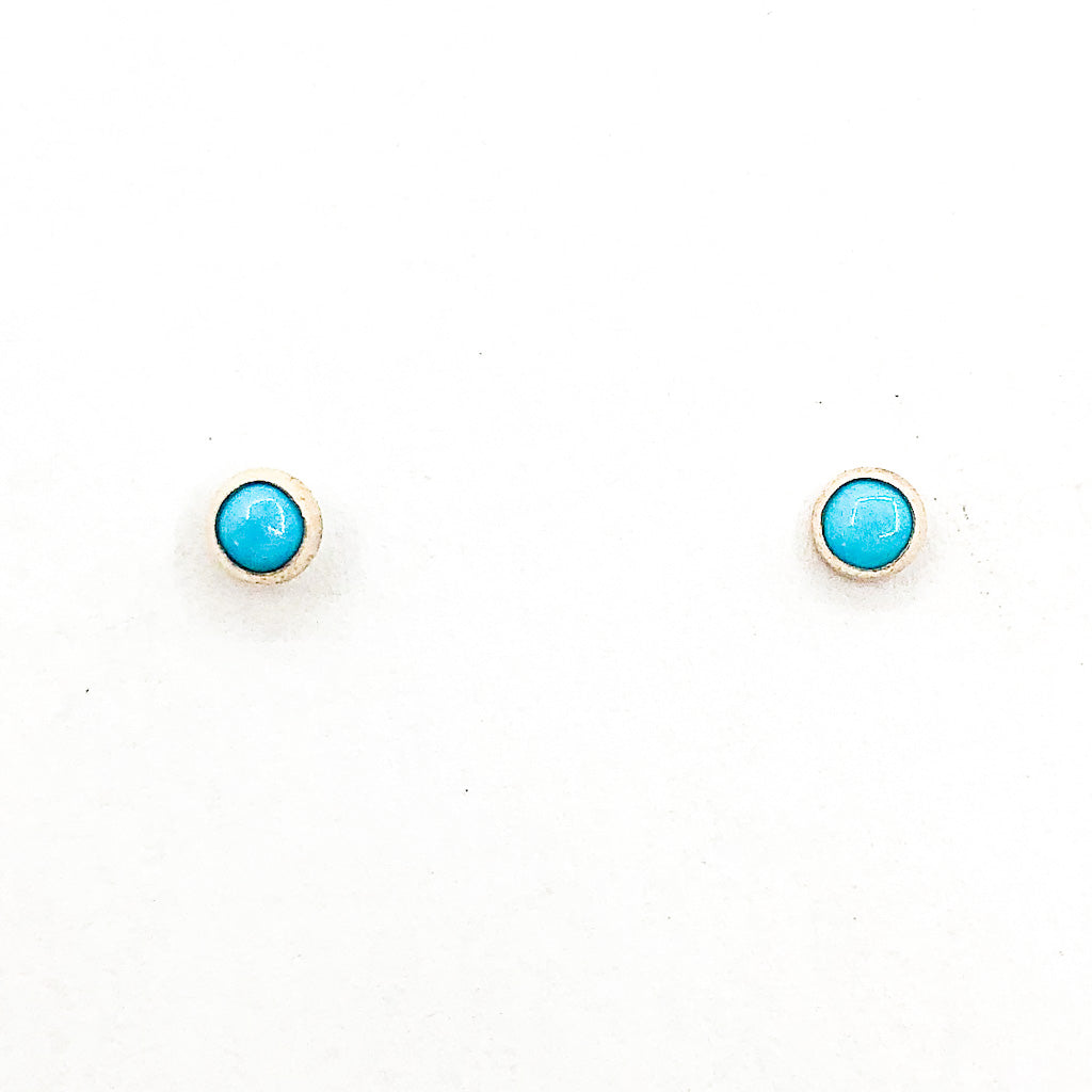 4mm Turquoise Studs by Judie Raiford