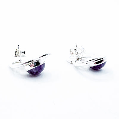 Sterling Classic Link Cape Amethyst Earrings