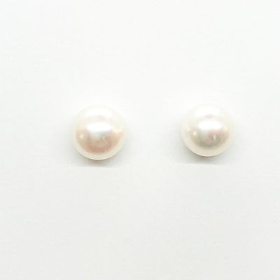 Extra Large 12mm White Pearl Stud Earrings by Judie Raiford