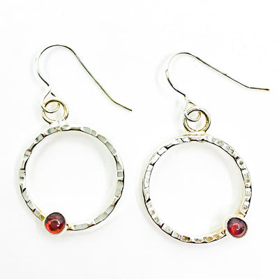 Sterling Pluto Earrings with Garnet by Judie Raiford